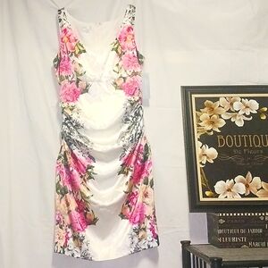 London Times Satin Floral Dress